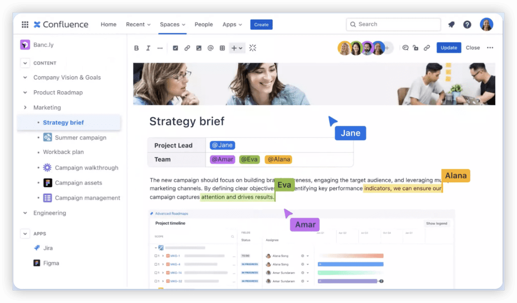 知识管理工具测评文章中的 Confluence 产品图 配图