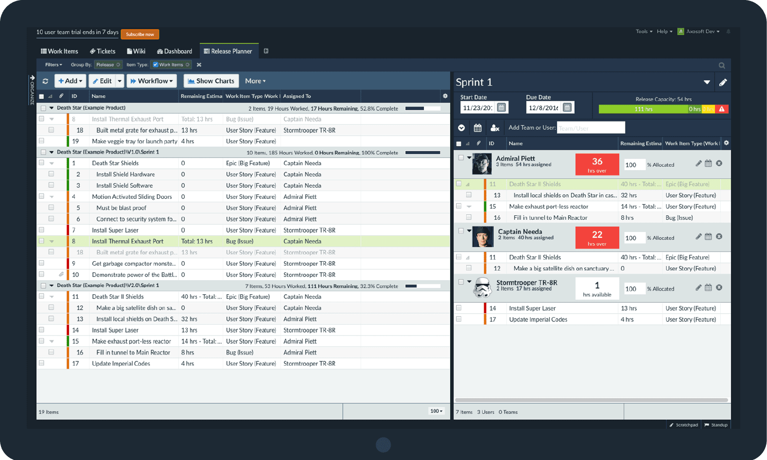 产品管理系统 Axosoft 产品图