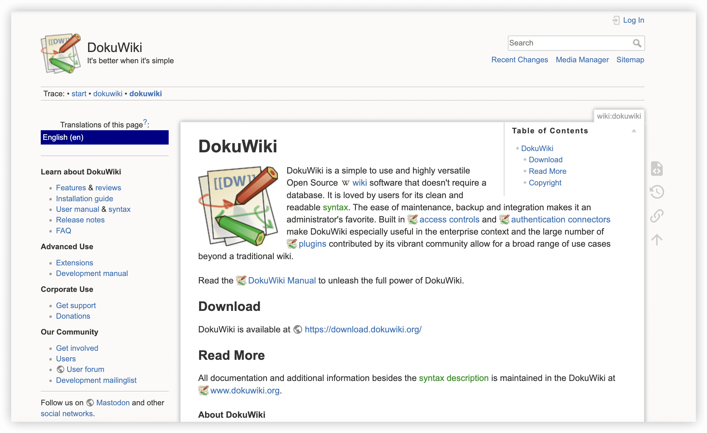 产品管理系统 DokuWiki 产品图