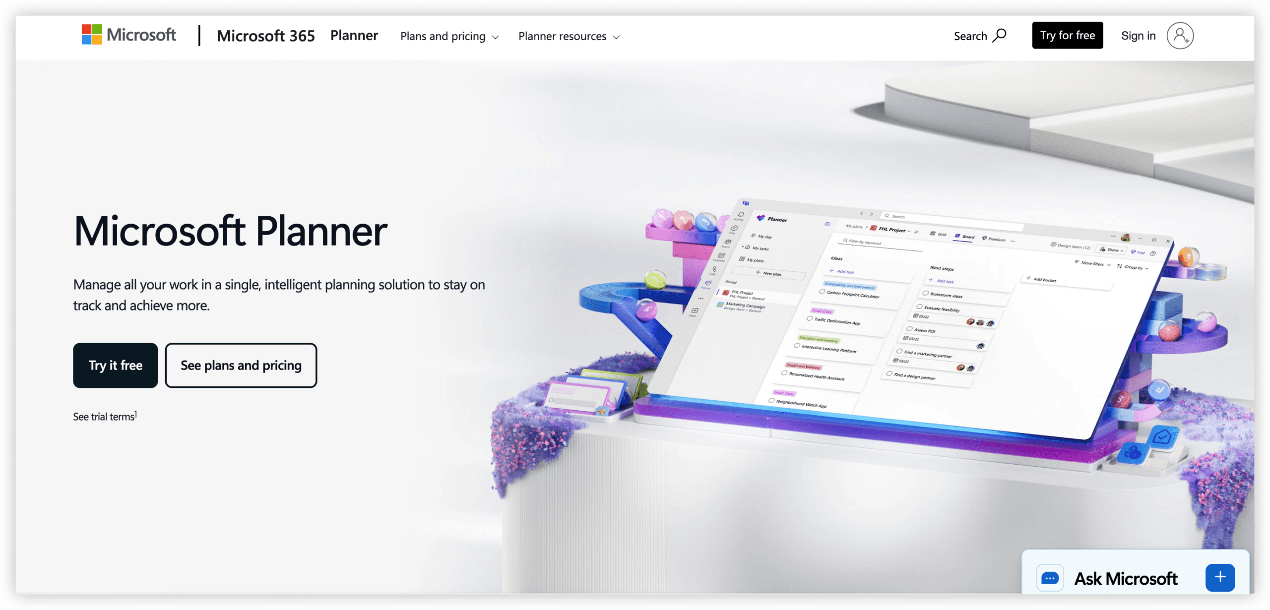 产品管理系统 Microsoft Planner 产品图