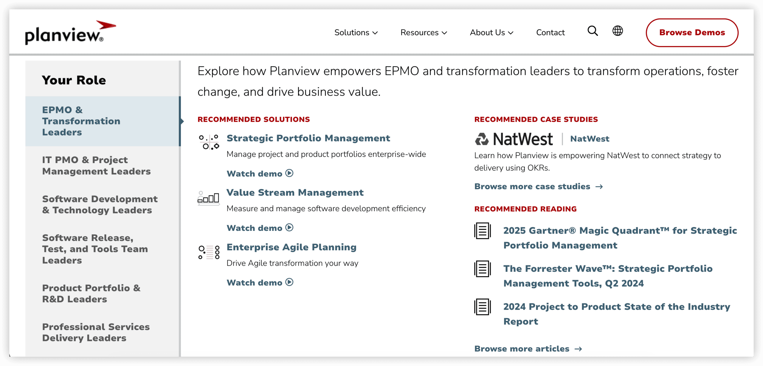 产品管理系统 Planview 产品图