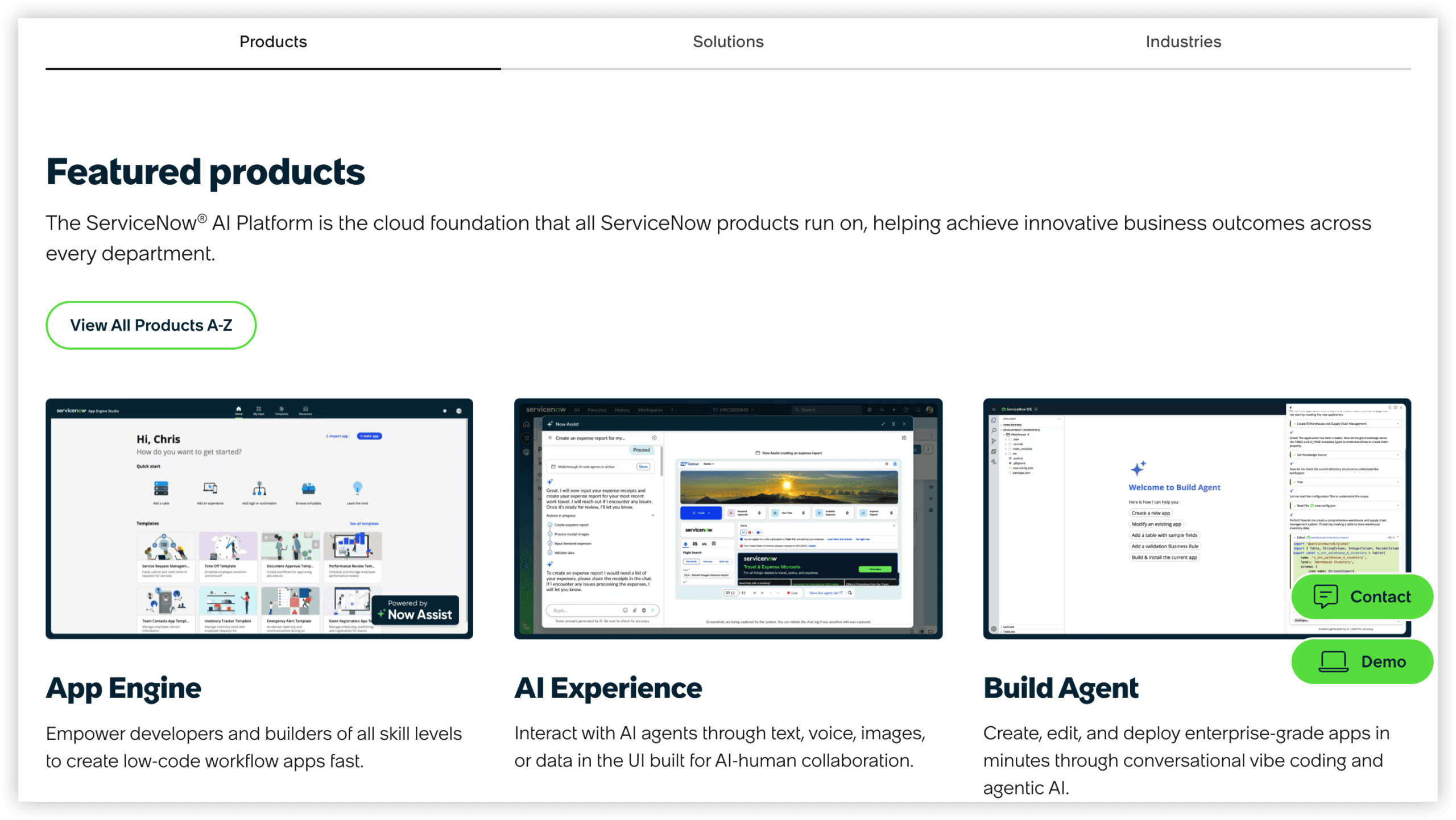 产品管理系统 ServiceNow 产品图