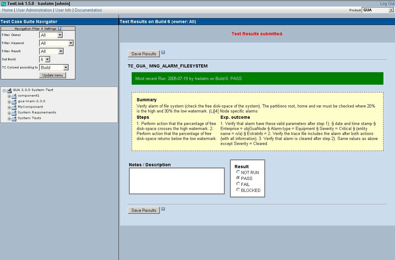 产品管理系统 TestLink 产品图