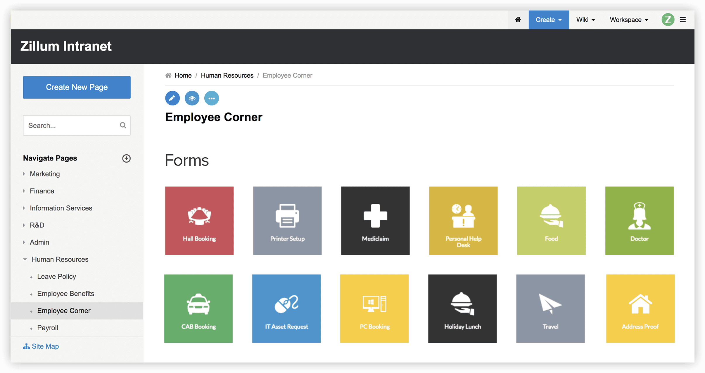 产品管理系统 Zoho Wiki 产品图